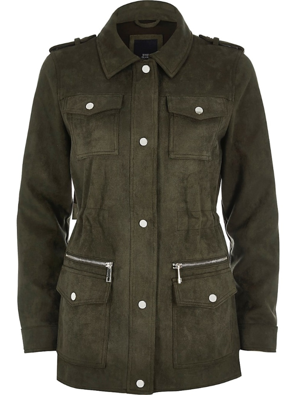 Olive Green Faux Suede Jacket